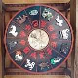 Eine Tierkreiszeichen-Uhr, aufgenommen zur ersten Zeit des Widders, also etwa um 13:20 Uhr.