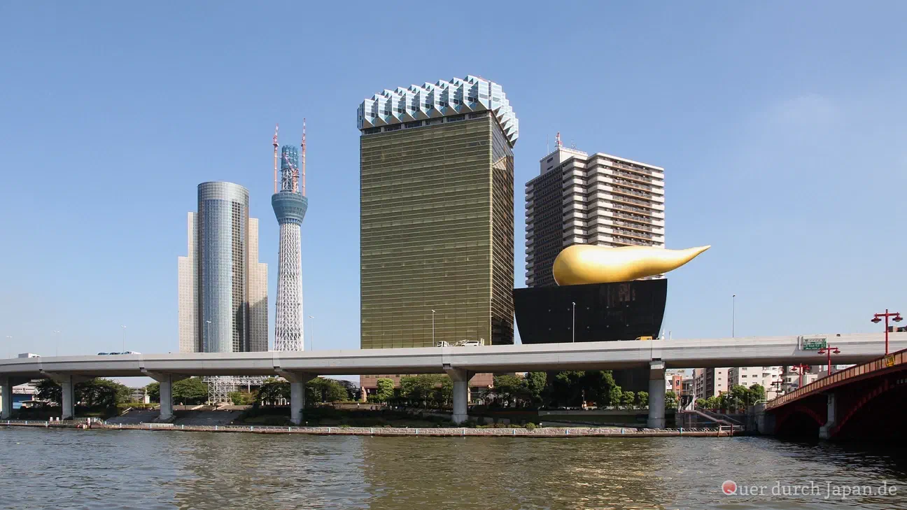 Asahi Beer Hall mit Flamme d'Or und Tōkyō Sky Tree